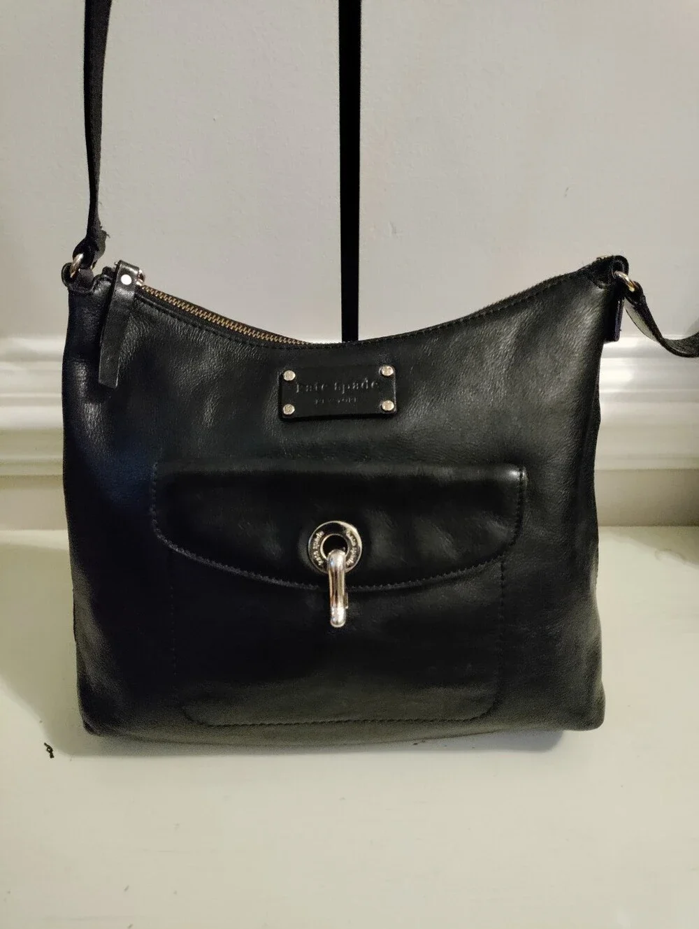 Kate Spade New York Black Leather Crossbody Shoulder Bag